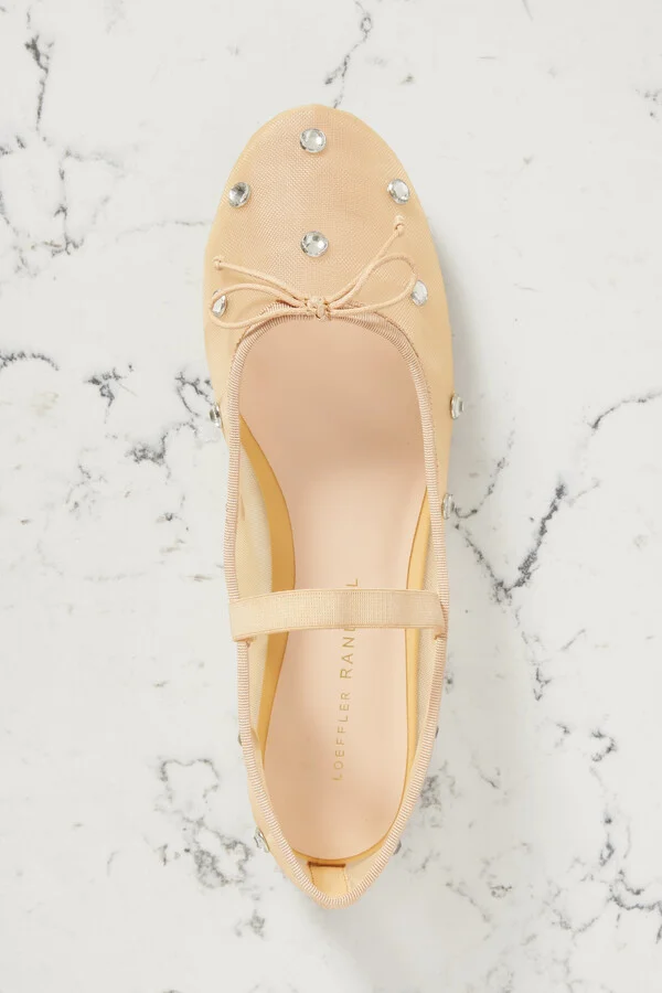 Loeffler Randall - Leonie Crystal-embellished Mesh Ballet Flats - Brown - Image 5