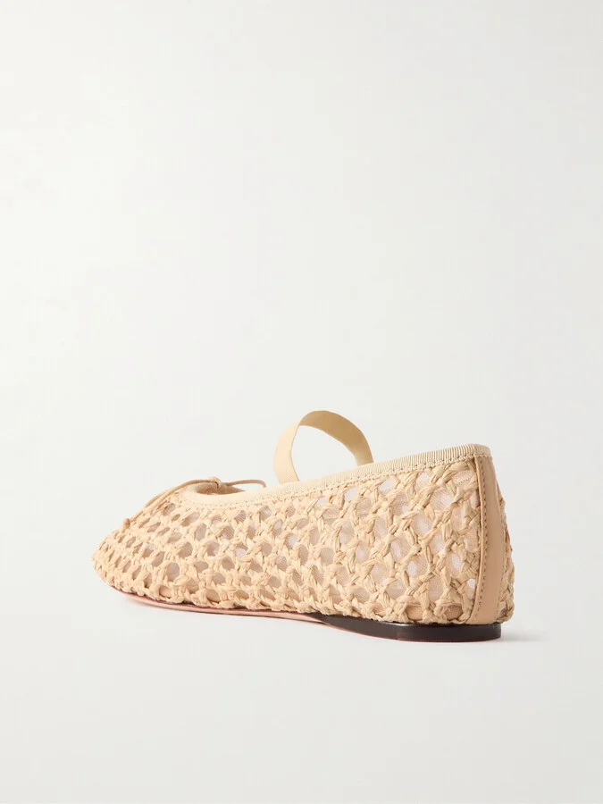 Loeffler Randall - Leonie Woven Raffia Ballet Flats - Neutrals - Image 3