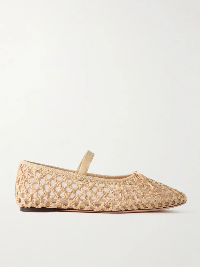Loeffler Randall - Leonie Woven Raffia Ballet Flats - Neutrals