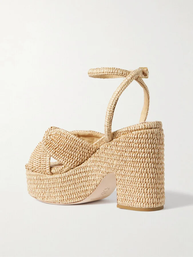 Loeffler Randall - Liza Raffia Platform Sandals - Neutrals - Image 3