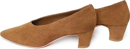 Loeffler Randall Maeve Low Pump High Women's Heels Cacao : 8 B - Medium, Leather/Suede - Image 3