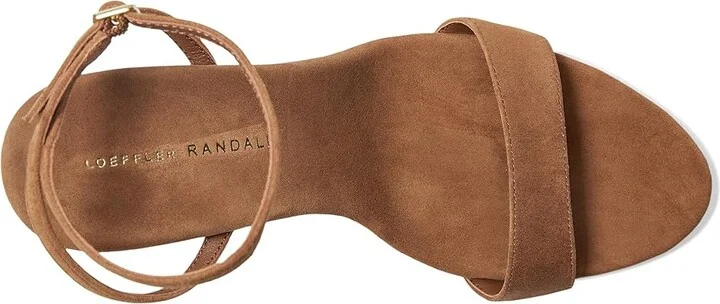 Loeffler Randall Malia Curved Heel Simple Sandals With Ankle Wrap Women's Wedge Shoes Cacao : 12 B - Medium, Leather - Image 2