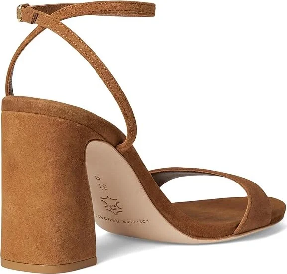 Loeffler Randall Malia Curved Heel Simple Sandals With Ankle Wrap Women's Wedge Shoes Cacao : 12 B - Medium, Leather - Image 4