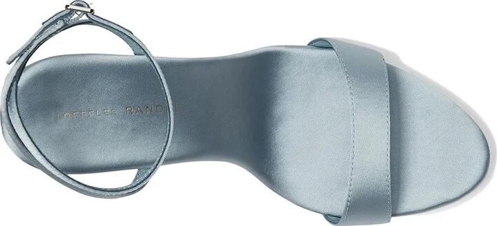 Loeffler Randall Malia Curved Heel Simple Sandals With Ankle Wrap Women's Wedge Shoes Pale Blue : 11 B - Medium, Leather - Image 2