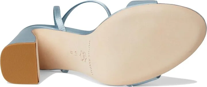 Loeffler Randall Malia Curved Heel Simple Sandals With Ankle Wrap Women's Wedge Shoes Pale Blue : 11 B - Medium, Leather - Image 3