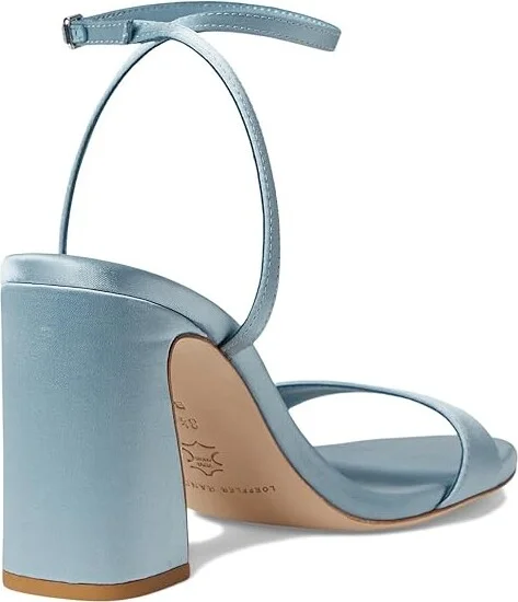 Loeffler Randall Malia Curved Heel Simple Sandals With Ankle Wrap Women's Wedge Shoes Pale Blue : 11 B - Medium, Leather - Image 4