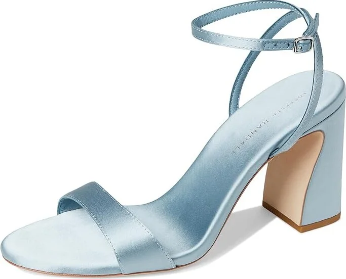 Loeffler Randall Malia Curved Heel Simple Sandals With Ankle Wrap Women's Wedge Shoes Pale Blue : 11 B - Medium, Leather - Image 5