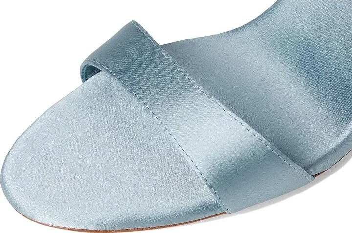 Loeffler Randall Malia Curved Heel Simple Sandals With Ankle Wrap Women's Wedge Shoes Pale Blue : 11 B - Medium, Leather - Image 7