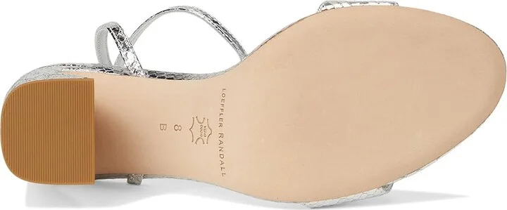 Loeffler Randall Malia Curved Heel Simple Sandals With Ankle Wrap Women's Wedge Shoes Silver : 11 B - Medium, Leather - Image 3