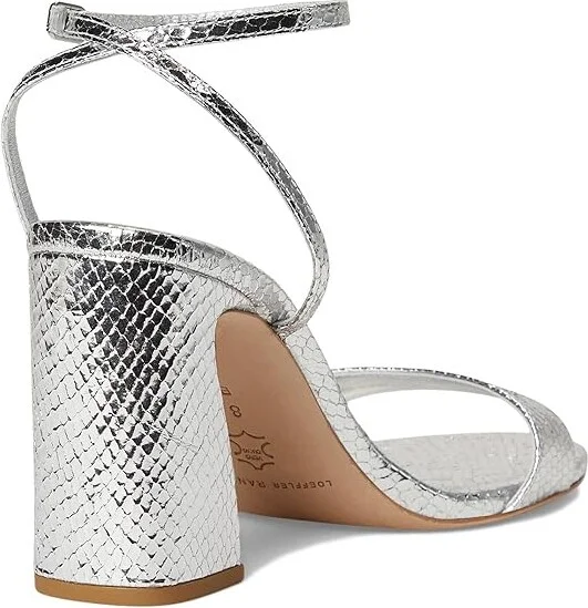 Loeffler Randall Malia Curved Heel Simple Sandals With Ankle Wrap Women's Wedge Shoes Silver : 11 B - Medium, Leather - Image 4