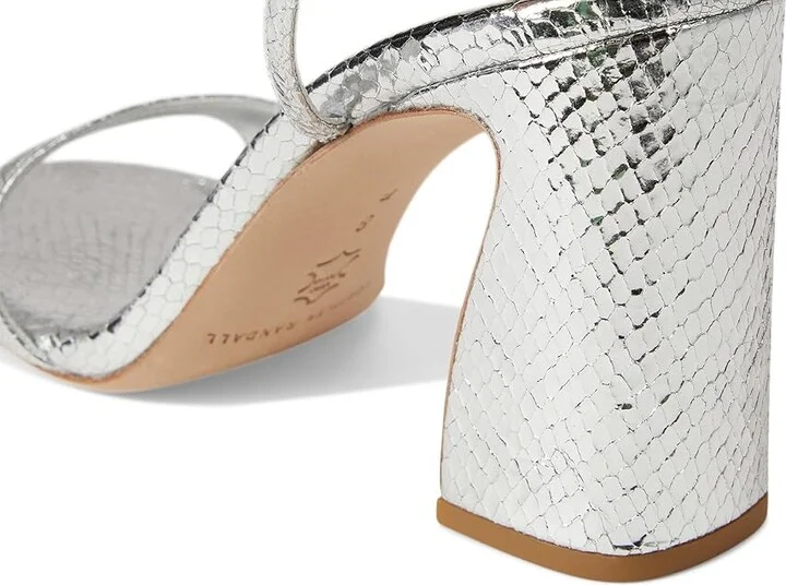 Loeffler Randall Malia Curved Heel Simple Sandals With Ankle Wrap Women's Wedge Shoes Silver : 11 B - Medium, Leather - Image 7