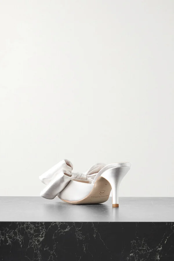 Loeffler Randall - Margot Bow-embellished Satin Pumps - Cream - Image 3