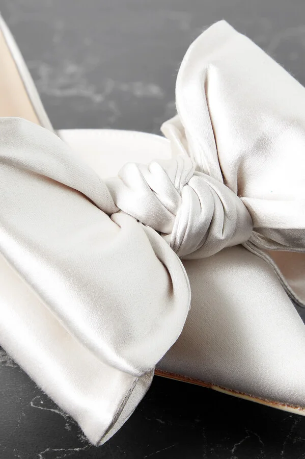 Loeffler Randall - Margot Bow-embellished Satin Pumps - Cream - Image 4