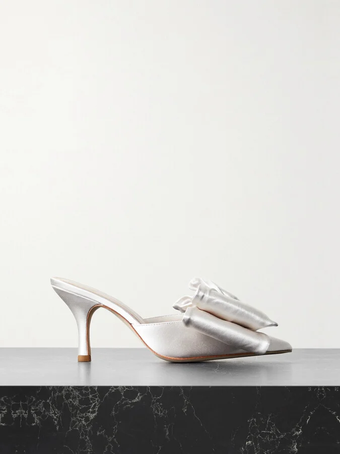 Loeffler Randall - Margot Bow-embellished Satin Pumps - Cream
