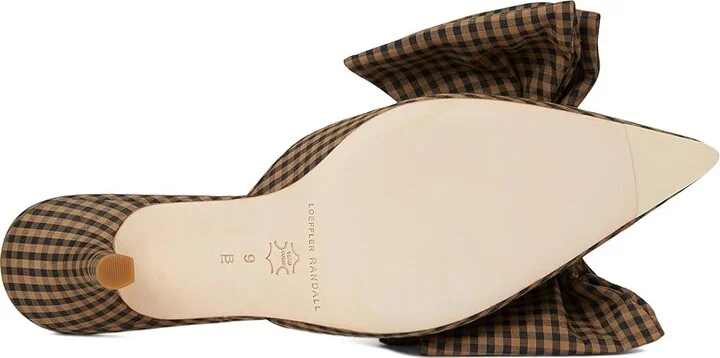Loeffler Randall Margot Bow Mule Women's Shoes Brown/Black Check : 8.5 B - Medium, Leather - Image 3