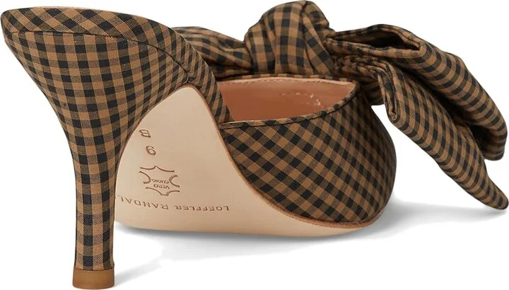 Loeffler Randall Margot Bow Mule Women's Shoes Brown/Black Check : 8.5 B - Medium, Leather - Image 4