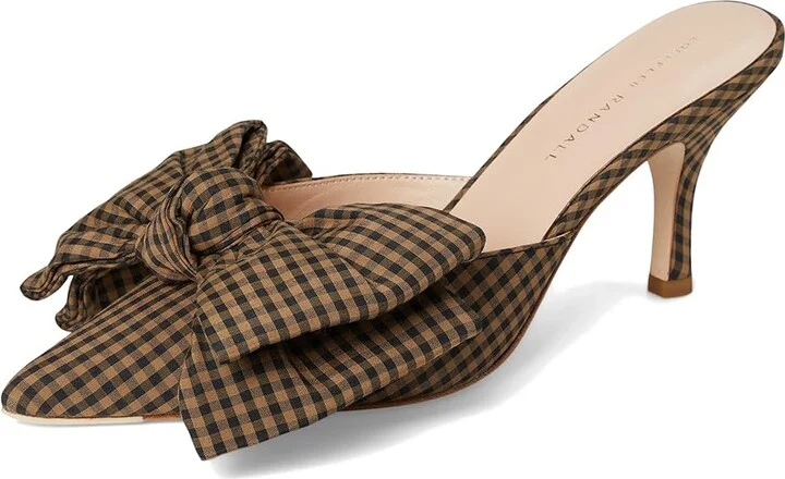 Loeffler Randall Margot Bow Mule Women's Shoes Brown/Black Check : 8.5 B - Medium, Leather - Image 5
