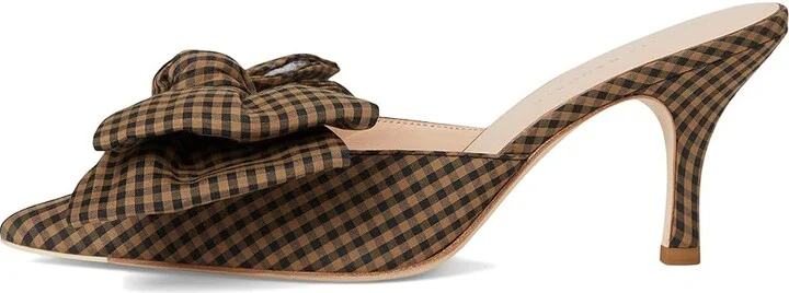 Loeffler Randall Margot Bow Mule Women's Shoes Brown/Black Check : 8.5 B - Medium, Leather - Image 6