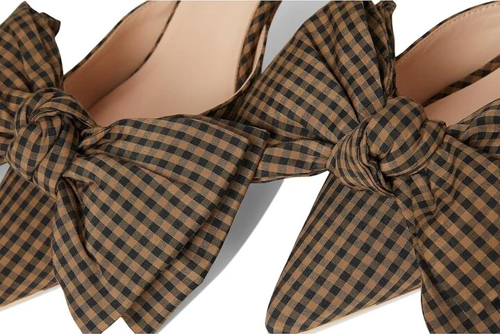 Loeffler Randall Margot Bow Mule Women's Shoes Brown/Black Check : 8.5 B - Medium, Leather - Image 7