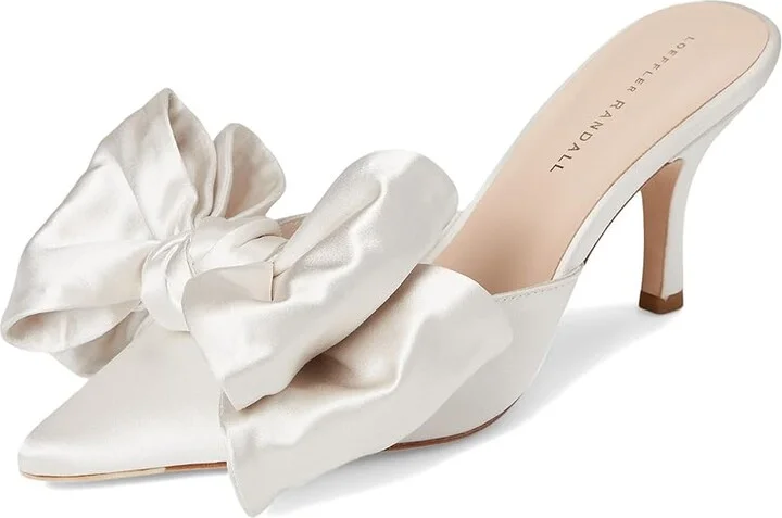 Loeffler Randall Margot Bow Mule Women's Shoes Cream : 5 B - Medium, Leather - Image 5