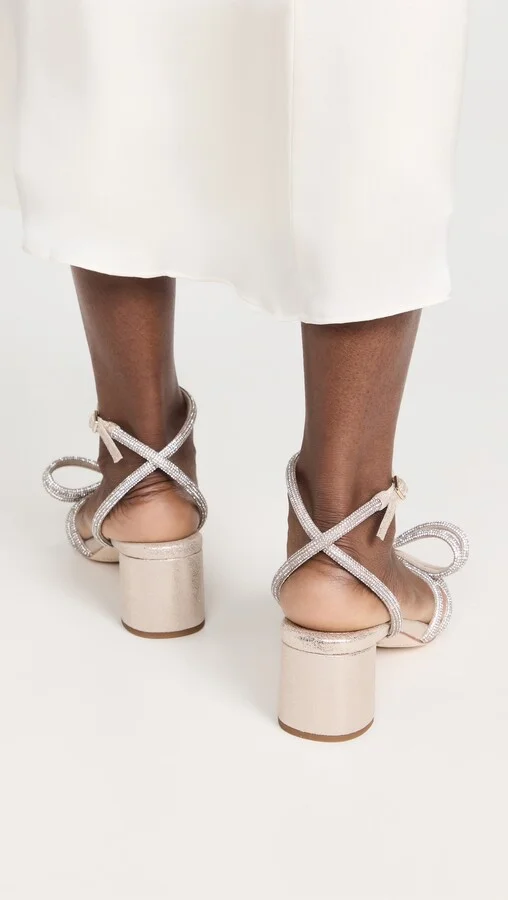 Loeffler Randall Mikel Leather Bow Mid-Heel Sandals - Image 4