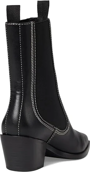 Loeffler Randall Nat Midheel Western Ankle Boot With Gore Women's Boots Black : 7.5 B - Medium, Leather - Image 4