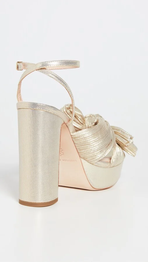 Loeffler Randall Natalia Platform Pleated Bow Heels - Image 3