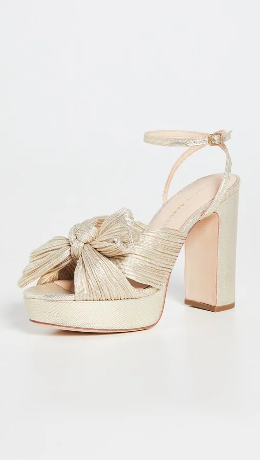 Loeffler Randall Natalia Platform Pleated Bow Heels - Image 4