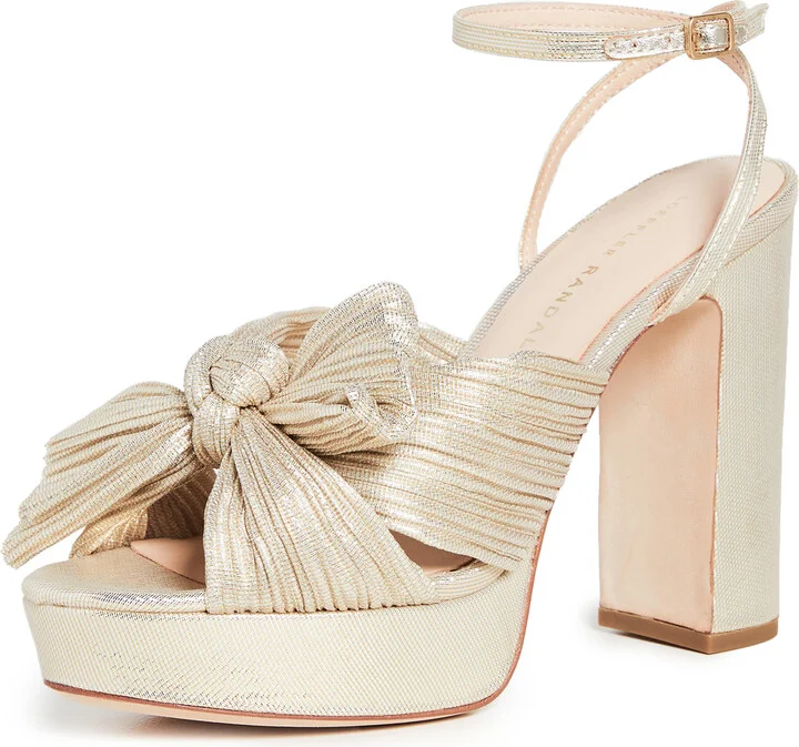 Loeffler Randall Natalia Platform Pleated Bow Heels