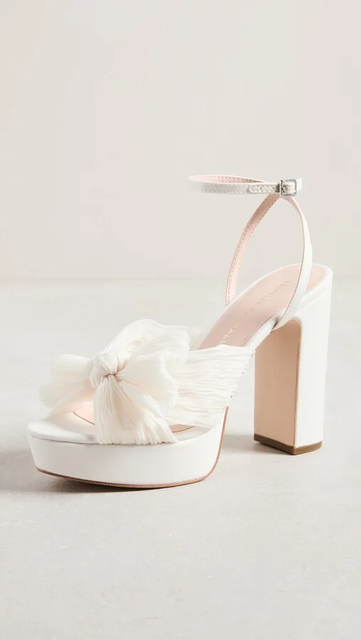 Loeffler Randall Natalia Platform Pleated Bow Sandals - Image 2