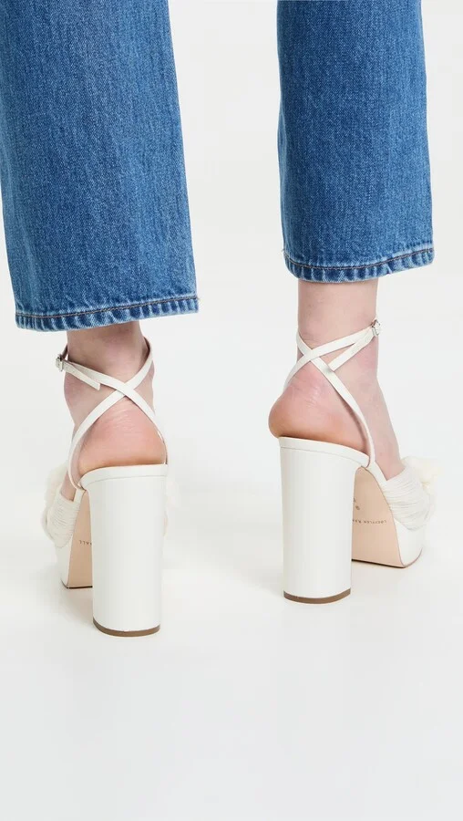 Loeffler Randall Natalia Platform Pleated Bow Sandals - Image 4