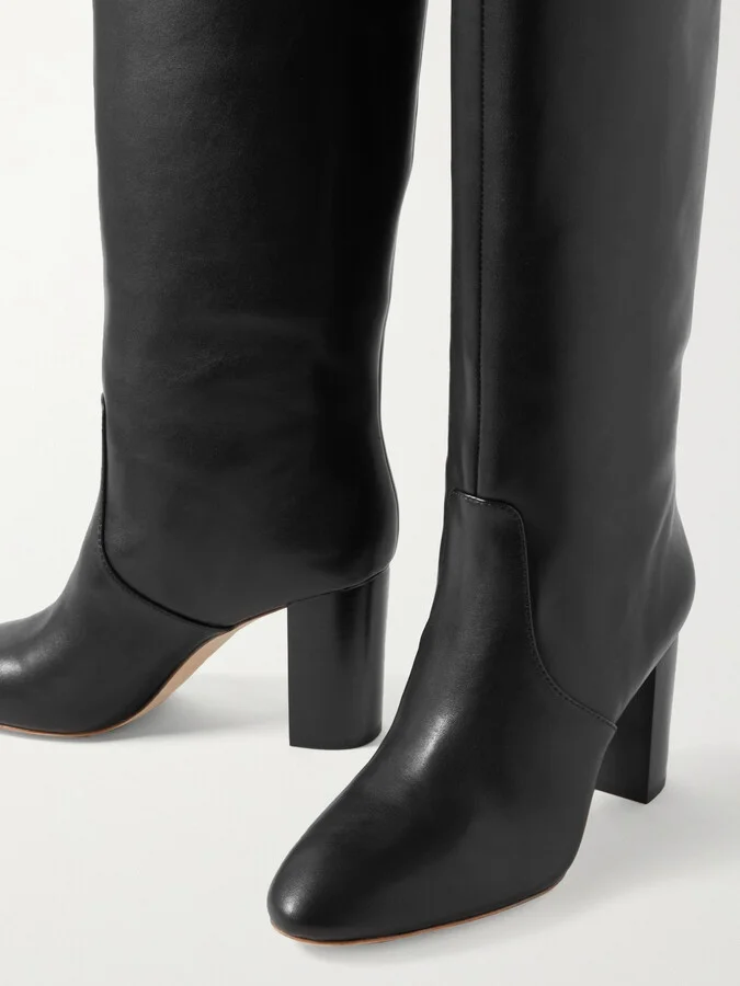 Loeffler Randall - + Net Sustain Goldy Leather Knee Boots - Black - Image 4