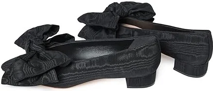Loeffler Randall Noa Bow Flat High Women's Heels Black : 5 B - Medium, Leather - Image 3
