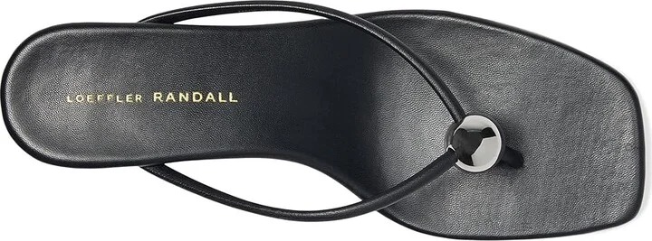 Loeffler Randall Odessa Heeled Mules w/ Hardware Women's Dress Sandals Black : 10 B - Medium, Leather - Image 2