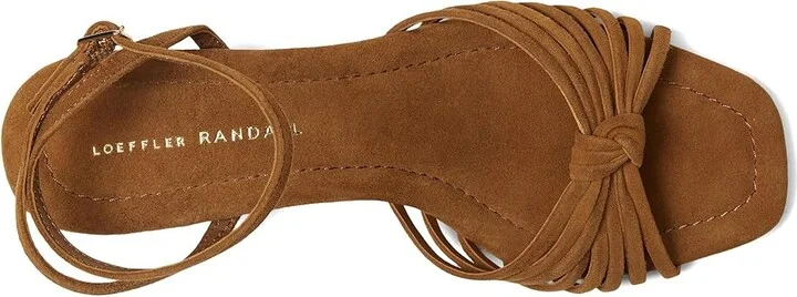 Loeffler Randall Olivia Knot Mid Heel Sandals Women's Wedge Shoes Cacao : 5.5 B - Medium, Leather - Image 2