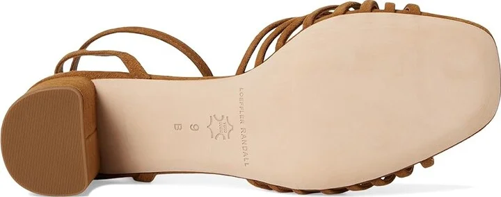 Loeffler Randall Olivia Knot Mid Heel Sandals Women's Wedge Shoes Cacao : 5.5 B - Medium, Leather - Image 3