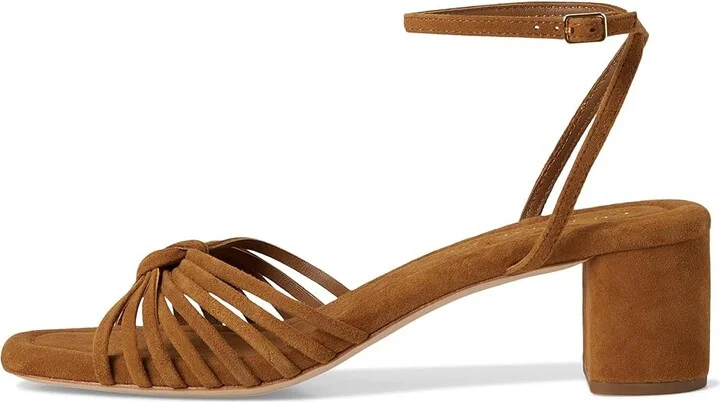 Loeffler Randall Olivia Knot Mid Heel Sandals Women's Wedge Shoes Cacao : 5.5 B - Medium, Leather - Image 6