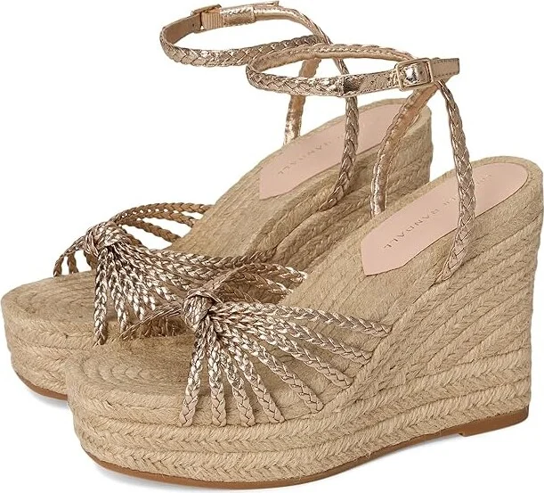Loeffler Randall Pamela Mignon Knot Wedge Women's Shoes Champagne/Natural : 6.5 B - Medium, Leather