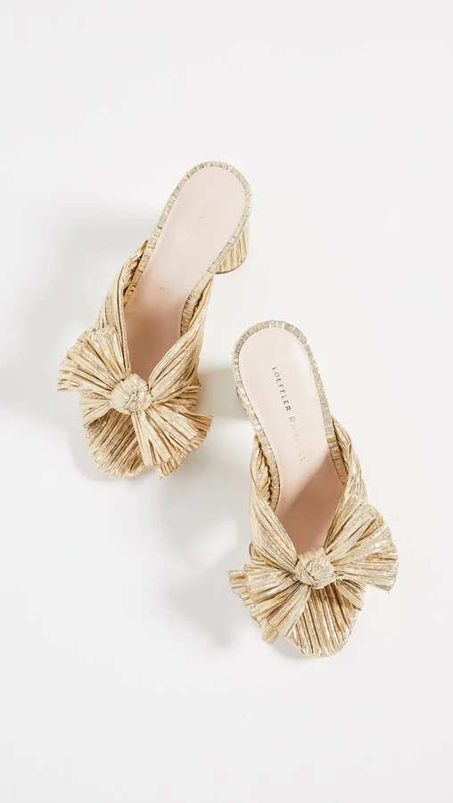 Loeffler Randall Penny Pleated Bow Sandals - Image 5