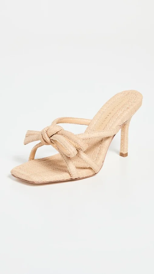 Loeffler Randall Raffia Bow Heeled Sandals - Image 2