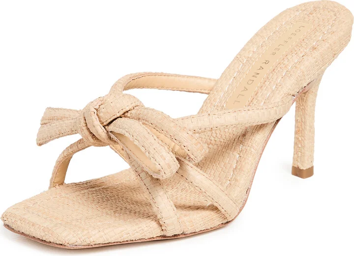 Loeffler Randall Raffia Bow Heeled Sandals