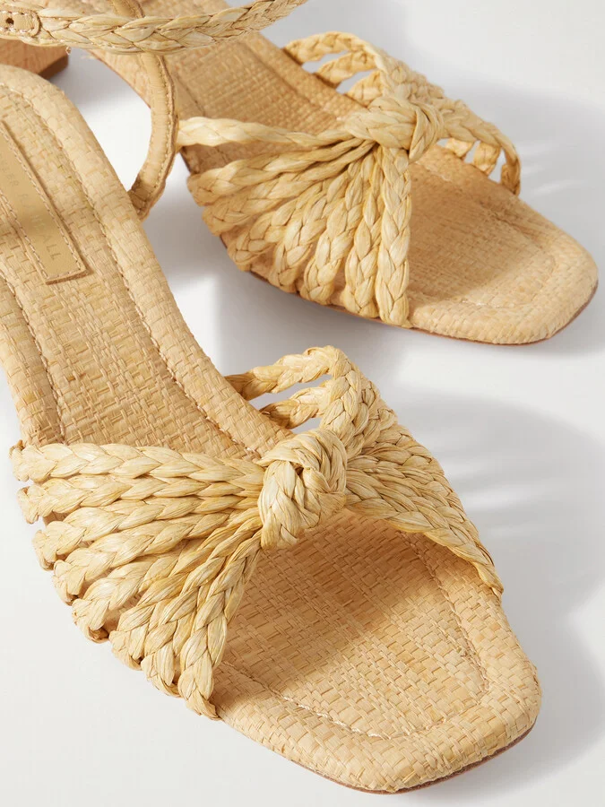 Loeffler Randall - Riya Knotted Raffia Sandals - Neutrals - Image 4