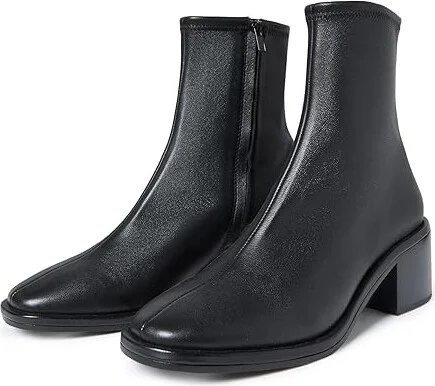 Loeffler Randall Roxy Stretch Ankle Bootie With Block Heel Women's Boots Black : 11 B - Medium, Leather