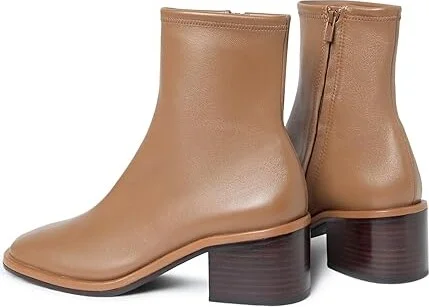 Loeffler Randall Roxy Stretch Ankle Bootie With Block Heel Women's Boots Safari : 5.5 B - Medium, Leather - Image 2