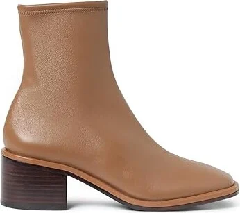 Loeffler Randall Roxy Stretch Ankle Bootie With Block Heel Women's Boots Safari : 5.5 B - Medium, Leather - Image 4