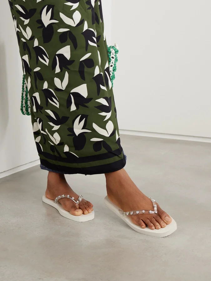 Loeffler Randall - Taryn Crystal-embellished Pvc Sandals - Off-white - Image 2
