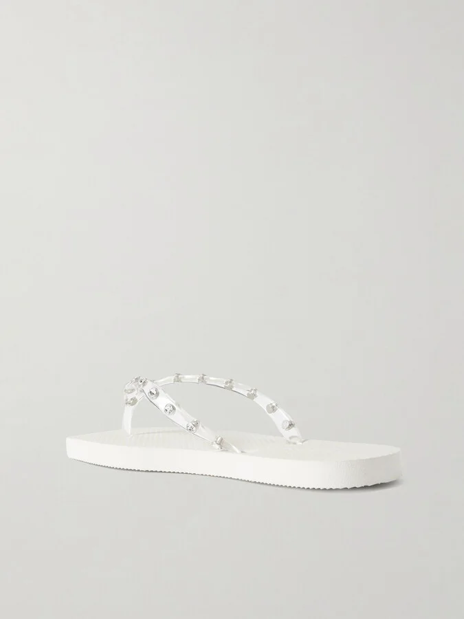 Loeffler Randall - Taryn Crystal-embellished Pvc Sandals - Off-white - Image 3