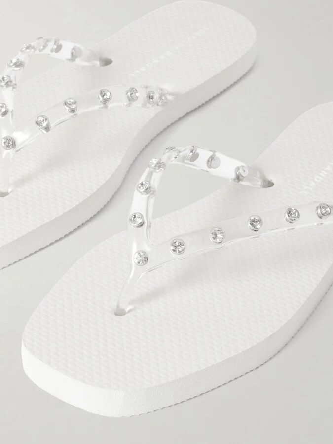 Loeffler Randall - Taryn Crystal-embellished Pvc Sandals - Off-white - Image 4