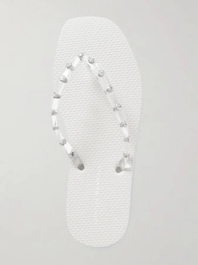 Loeffler Randall - Taryn Crystal-embellished Pvc Sandals - Off-white - Image 5