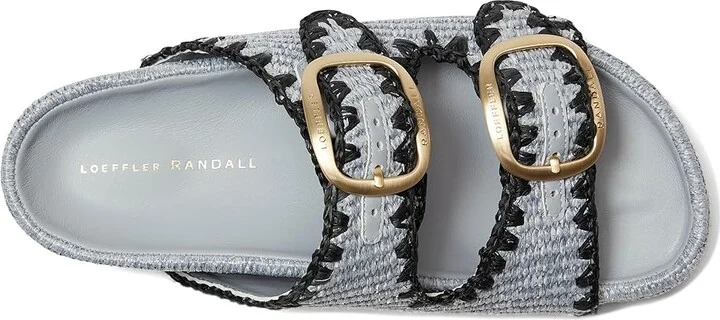 Loeffler Randall Theo Two Band Sandals Women's Wedge Shoes Light Blue/Black : 9 B - Medium, Synthetic - Image 2